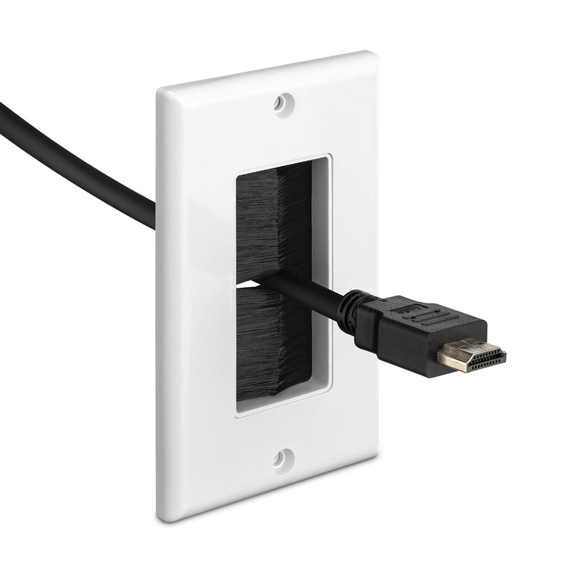 kwmobile 4 x Flush-Mounted Cable Grommet with Brush – Flush-Mounted