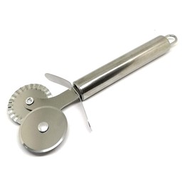 Pastry Ravioli Cutter Dual-Wheel Stainless Steel Pasta Proffessional Craftsmanship Baking Tool Dishwasher Safe Precision - BWD