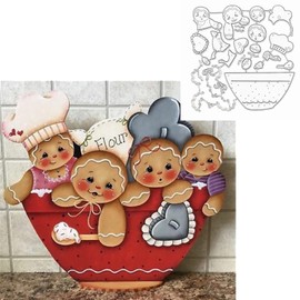 Gingerbread Man Metal Die Cuts,Cute Cup Gingerbread Man Cutting Dies Cut Stencils for DIY Scrapbooking Photo Decorative Embossing Paper Dies for Scrapbooking Card Making