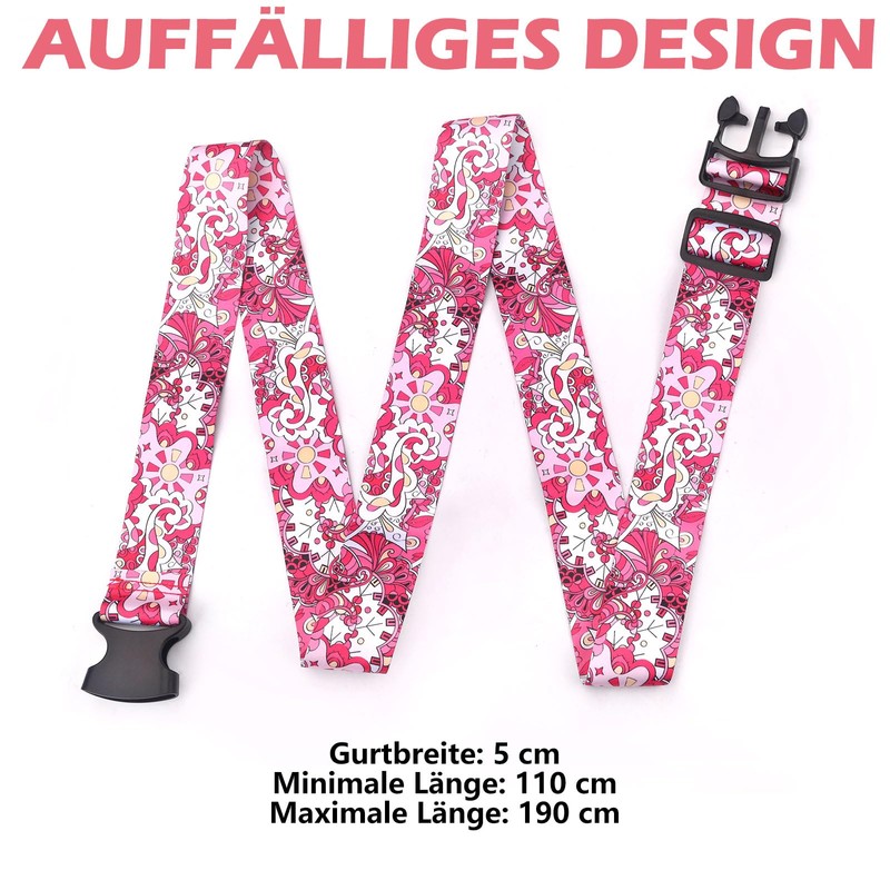 Pack of 4 Suitcase Strap, Adjustable Suitcase Strap, Pink