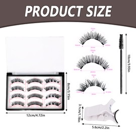 XFSRG 12 Stück Künstliche Wimpern Magnetisch Mit Wimpernzange Cluster Lashes Nicht Haftende Magnet Wimpern Natürlicher Look Wimpernverlängerung Eyelashes Extensions Set(Schwarz)