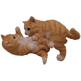 G&H Decor Realistic 27cm Orange Cat Ornaments Garden Statue - Hand Painted Ginger Kitten Garden Ornaments Outdoor - Intricate Detail Indoor Outside Use - Weather Resistant Cat Garden Ornaments Outdoor