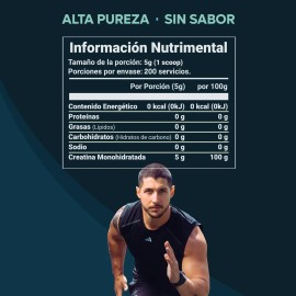 Valara Creatina Monohidratada De Alta Pureza Sin Sabor 1kg