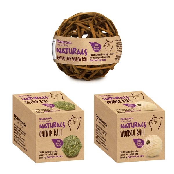 Rosewood Cat Naturals Catnip Bundle – 3 Assorted Natural Catnip
