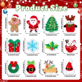 AUGSUN 18pcs Self Adhesive Christmas Iron on Patches Xmas Embroidered Sew Applique Repair Patch Sweater Stocking DIY Crafts for Clothing Jacket Jeans Pants Dress Backpack Hat Decorations