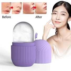 ZJchao Rodillo de Hielo para la Cara, Rodillo Facial Hielo Agarre Rodillos de Hielo para la Cara Silicona Ojo Masaje con hielo Belleza facial Cuidado 