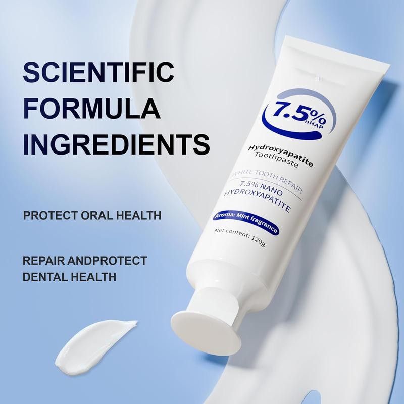 7.5% Hydroxyapatite Toothpaste, Hidroxiapatita Toothpaste for Advanced Enamel Protection,Gentle Mint,Fresh
