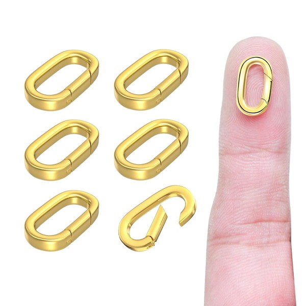 Nayyana 6 Pieces 18K Gold Filled Oval Lobster Claw Clasps