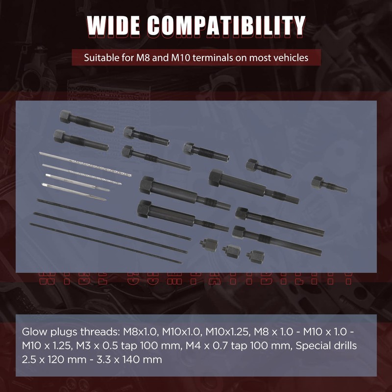 Glow Plug Removal Tool Kit - 22PCS Glow Plug Electrodes
