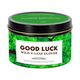 Premium Candle for Energy Cleansing – Natural Soy Wax Blend, Cotton Wick, Phthalate Free Scent, Scented Candles for Home Smudging, House Spiritual Protection, 6oz (Good Luck Clover)
