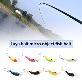 VGOL 8 Pieces 3D Minnow Single Hook Fishing Lure Size 4 cm Weight 1.5 g Swimbait Fishing Tackle Bait Kit for Perch Trout Zander Redfish