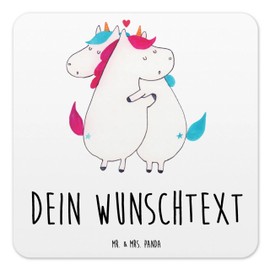 Mr. & Mrs. Panda 10er Set Personalisiertes Untersetzer Set Einhorn Mitteilung - Personalisierte Geschenke, Unicorn, Geschenk, Einhorn Deko,
