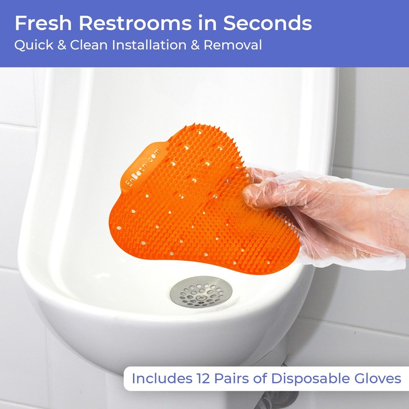 Orange Scented Urinal Splash Guard (12-Pack) Anti Splash Urinal Screen