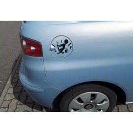 Vmingo Calcomania Hombre Gas para Auto SUV Camioneta Universal (Negro)