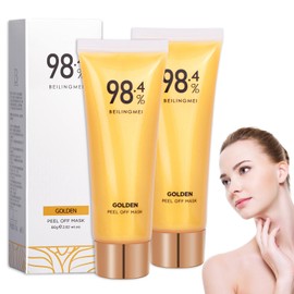 Gold Peel Off Mask, Peel Off Whiten Mask, 98% Gold Foils, 24K Gold Face Mask, Anti Ageing Lifting, Blackhead Remover Mask, Cleans Pores (2 Pieces)