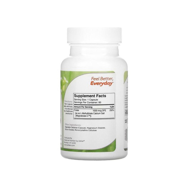 [해외직구] 자흘러 메틸폴레이트 60캡슐 Zahler Methylfolate 60 Capsules Zahler Methylfolate