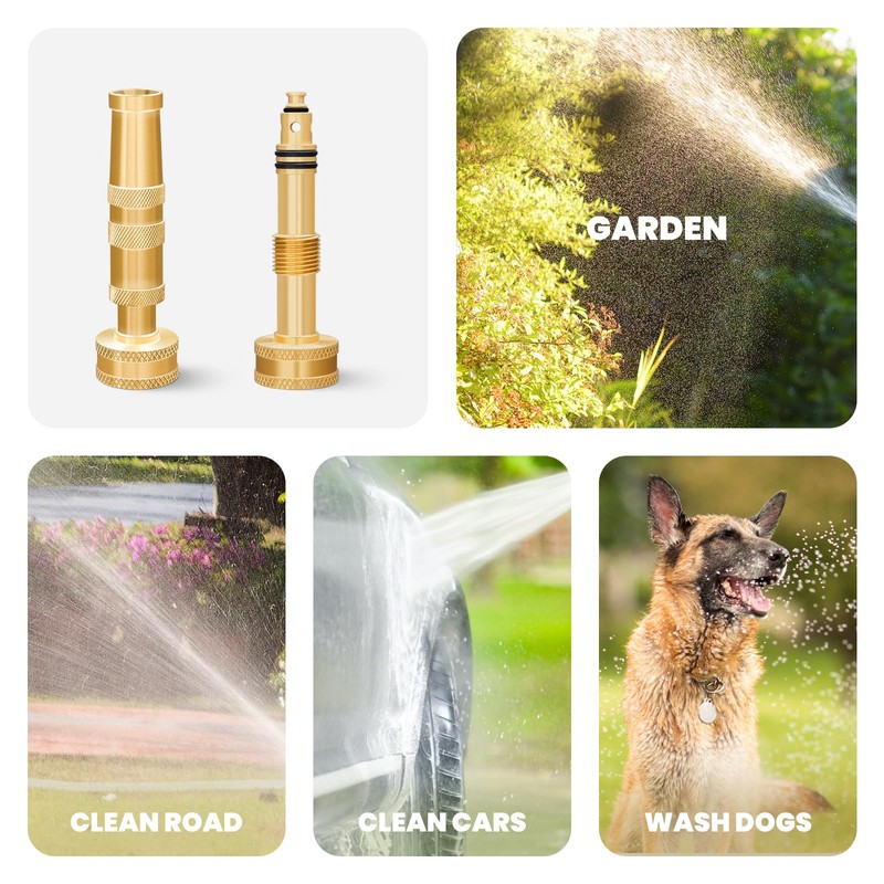 Watflow 3/4" Solid Brass Hose Nozzle - Heavy Duty High