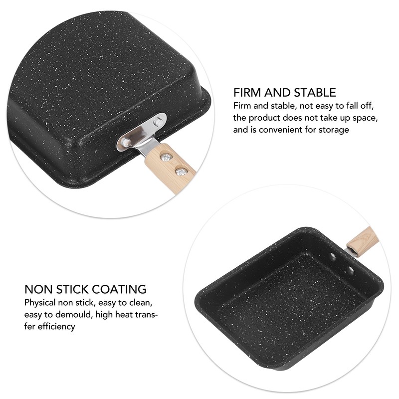 Frying Pan Iron Non Stick Coating Square Thick Multifunction Japanese