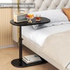 YFGNOEMI C Shaped End Table, Adjustable Height Couch Side Table,