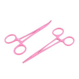 OdontoMed2011 Pet Colourful Stainless Steel Hemostat Hemostatic Forcep,Pet Ear Hair Pull Forcep,Bend Head and Straight Head kit