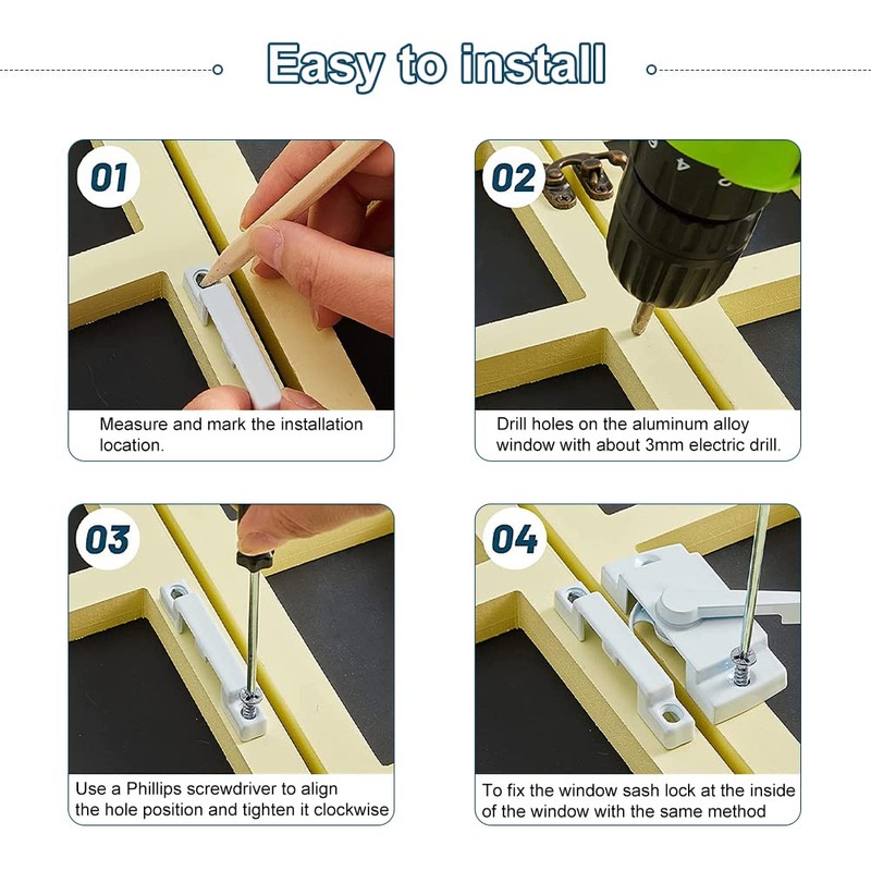 Sliding Window Sash Locks White ZUONAI 8 Pack Cam Sash