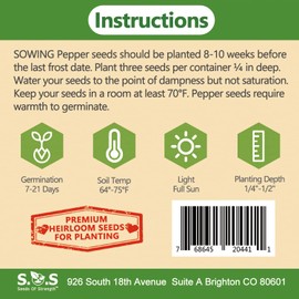 Hot Pepper Seeds for Planting - Anaheim Pepper Seeds for Planting in Garden Non GMO, Heirloom Peppers Seeds (Pepper,Habanero)