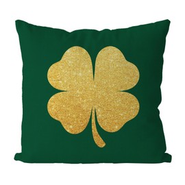 GAGEC St Patricks Day Pillow Covers 20x20 Inch Gold Shamrock Clover Throw Pillows Green Home Sofa Decor Pillowcase Happy St. Patrick's Day Pillows Decoration Cushion Case
