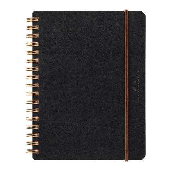 DESIGNPHIL 15222006 Midori Ring Notebook, Grain, B6 Transformation, Black