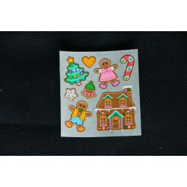 Sandylion Vintage Holiday Sandylion Stickers Christmas Thanksgiving Rare Original - #2 - Gingerbread Houses