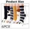 ZEACCT 6 Pairs Cat Paw Socks, Coral Fleece Cat Socks,