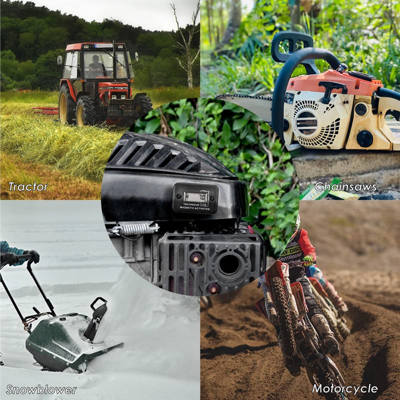 NInE-ROnG LCD Digital Magnetically Activated Tachometer Operating Hour Counter with