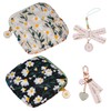 2 Pieces of Daisy Embroidered Storage Bag and 2 Keychains,