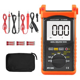 Digital Insulation Resistance Meter 200G Ohm Megohm Meter, Test Voltage (500V/1000V/2500V/5000V) and Resistance Measurement (1MΩ~200GΩ), Auto Range Function, Backlight Display, Data Hold, Japanese