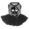 Petitebella - Vestido de perro con cara de calavera negra