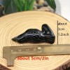 Natural Black Obsidian Crow Hand Carved Raven Skull Guardian Statue