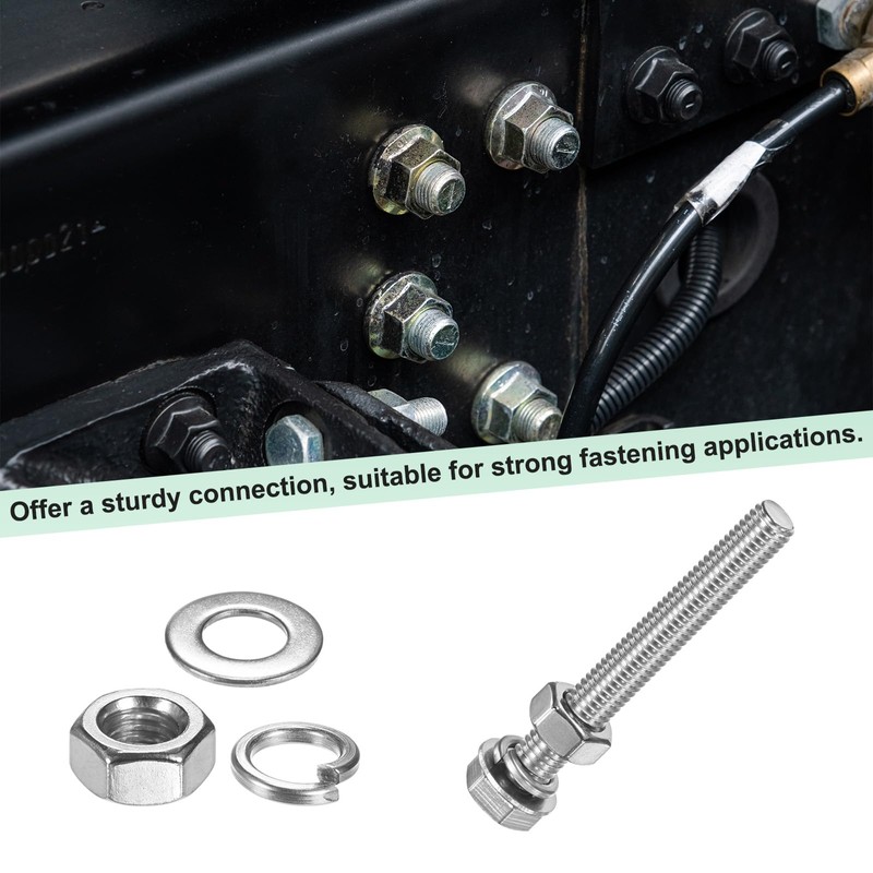 M METERXITY 20-Pack Hex Head Screw Bolt with Nuts Flat