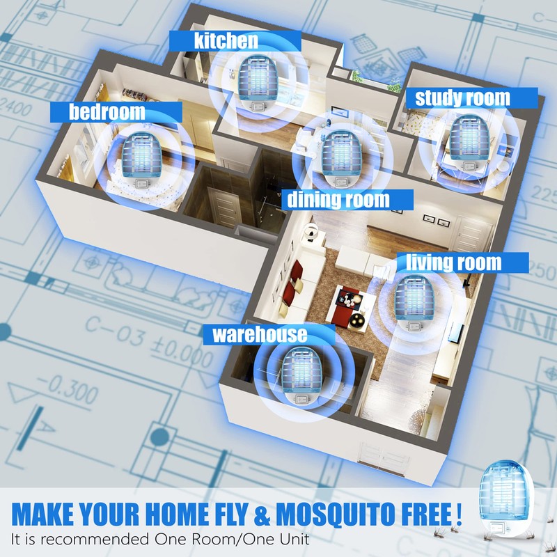 6 Pack Bug Zapper Indoor, Electronic Mosquitoes Killer Zapper with