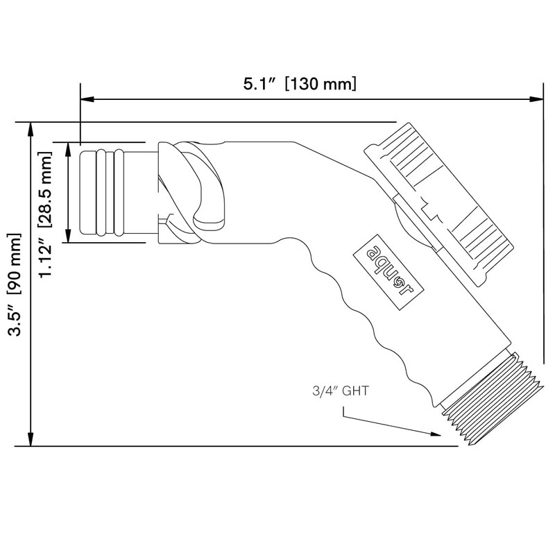 Aquor Removable Faucet Hose Connector, Slate Gray