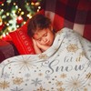 60 x 80 Inch Christmas Let It Snow Plush Throw