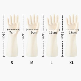 Discoball 2 Pairs Rubber Gloves with Flocked Lining for Kitchen Cleaning, Gardening, Household Duties, Latex Free Reusable Gloves