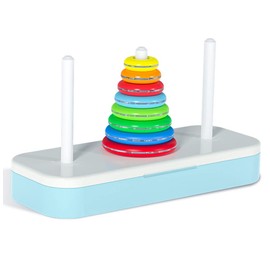 TANCH Hanoi Tower Puzzle All in One Logical Tower of Hanoi Brain Teaser Puzzle Boxes Game Toys for Kids and Adults (8 Rings)