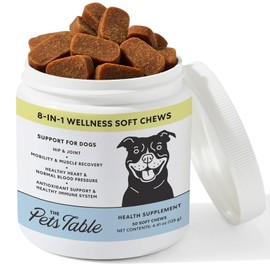 The Pets Table 8 in 1 Soft Chew Dog Vitamins, Chicken Flavored All in One Supplement for Dogs - Dog Multivitamin Supports Mobility, Gut & Heart, 50 Chews