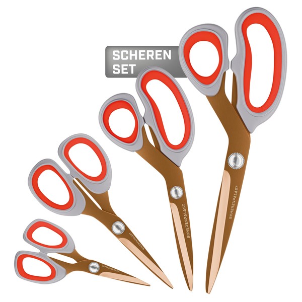 Scissor Palace Scissors Set [Copper Red & Titanium Coated] 23.5