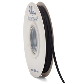 Ribbli Double Faced Black Satin Ribbon,1/8” x Continuous 50 Yards,Use for Bows Bouquet,Gift Wrapping,Floral Arrangement