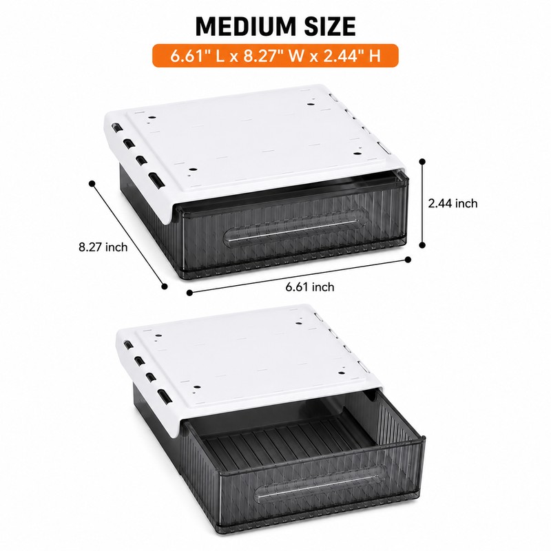 Under Desk Storage Drawer Organizer Set for Office & Home