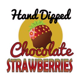 Food Truck Decals Hand Dipped Chocolate Strawberries Concession Restaurant Die-Cut Vinyl and Sign 48 in on Longest Side