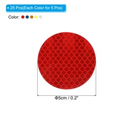 PATIKIL Reflective Stickers, 25 Pack Night High Visibility Waterproof Warning Safety Sticker Outdoor Reflectors for Bikes Motorcycles Helmets Mailboxes, 5 Colors(Round)