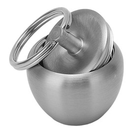 Pastillero de Acero Inoxidable con Forma de Manzana, Mini Pastillero Portátil de Metal de Acero Inoxidable, Tarro Sellado, Llavero, Colgante, Pastillero Duradero, Soporte para