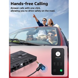 Car Cassette AUX Adapter with Hands-Free Calling – Great for Old Car Stereo – Compatible with Smartphones and MP3 Players
