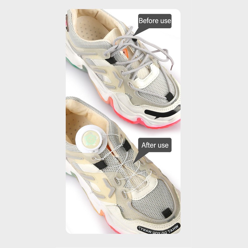 4 Sets Laces Quick Lock No Tie Fixation Automatic Rope